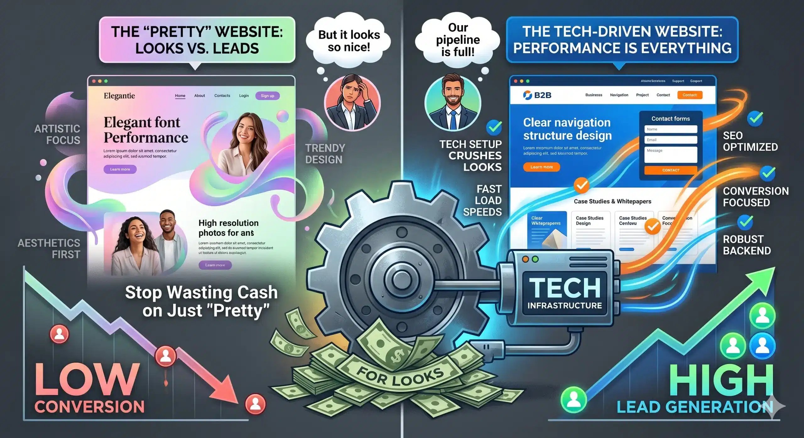tech driven website results to high lead generation scaled